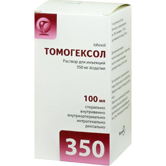 Томогексол раствор для инъекций 350 мг йода/мл 100 мл